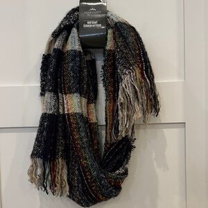 Plaid Knit Scarf - Multicolor